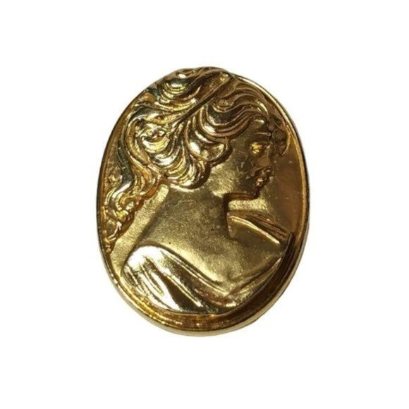 Vintage Gold‎ Tone Cameo Pin Brooch - Picture 3 of 10